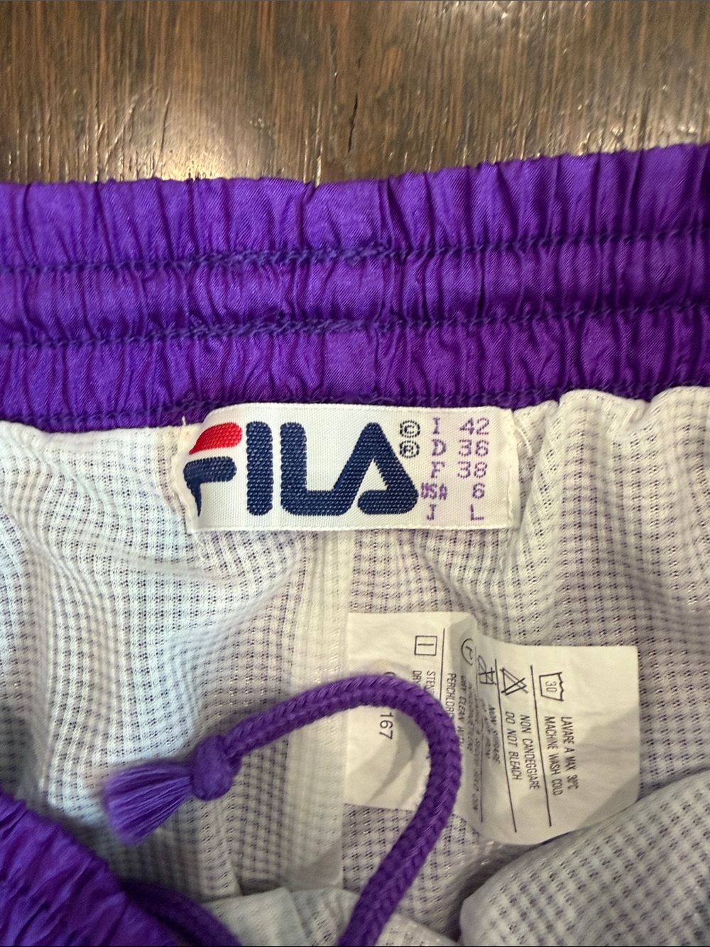 Vintage 80s Fila Vibrant Purple Track Pants with Pink Logo - Picture 2 of 10